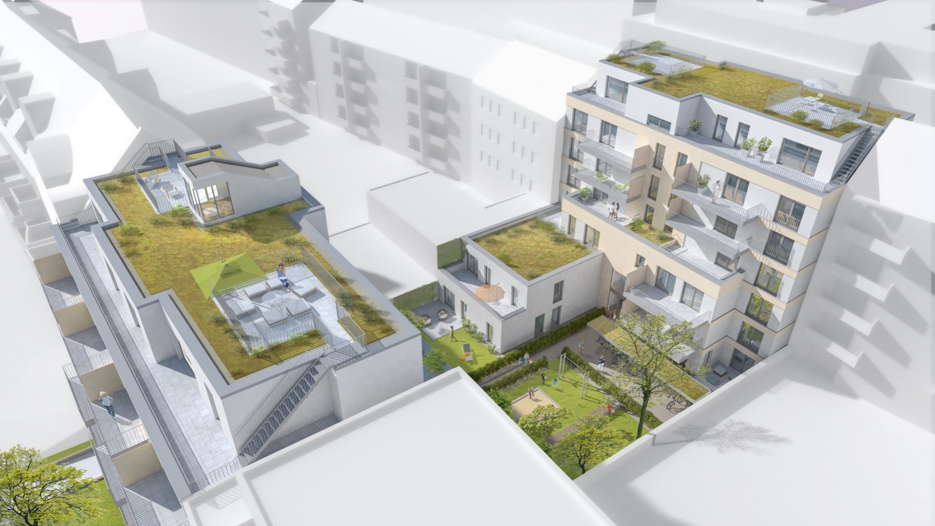 Architekturmodell mit Dachterrassen
